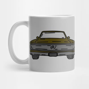 front and back classic muscle car vintage illustration Mug